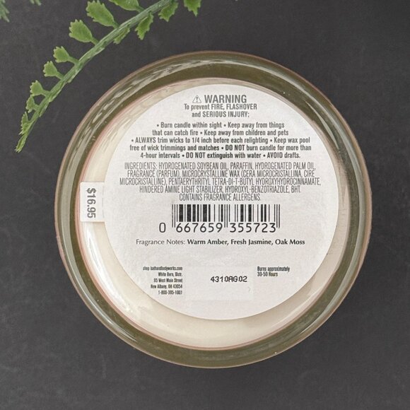 BBW Amber Blush White Barn Bath & Body Works Single Wick Candle - Picture 10 of 10
